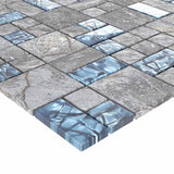 Piastrella Mosaic 22 pcs Grigio e Blu 50 x 50 cm Vetro