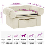 Divano per Cani con Cassetto Crema 75x50x38 cm in Peluche