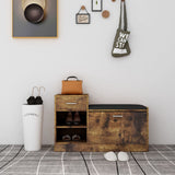 Panca Porta Scarpe Rovere Fumo 94,5x31x57cm Legno truciolato