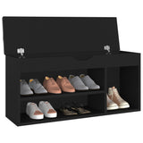 Panca Porta Scarpe con Cuscino Nera 104x30x49cm truciolato