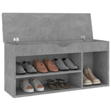 Panca Scarpe con Cuscino Grigio Cemento 104x30x49cm truciolato