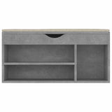 Panca Scarpe con Cuscino Grigio Cemento 104x30x49cm truciolato