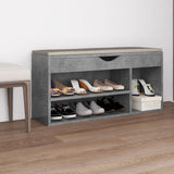 Panca Scarpe con Cuscino Grigio Cemento 104x30x49cm truciolato
