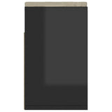 Panca Porta Scarpe Cuscino Nero Lucido 104x30x49cm truciolato