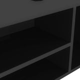 Panca Porta Scarpe Cuscino Nero Lucido 104x30x49cm truciolato