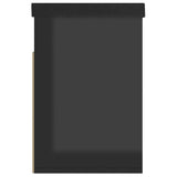 Panca Porta Scarpe Cuscino Nero Lucido 80x30x47cm truciolato