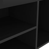 Panca Porta Scarpe Cuscino Nero Lucido 80x30x47cm truciolato