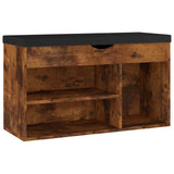 Panca Porta Scarpe Cuscino Rovere Fumo 80x30x47cm truciolato