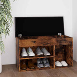 Panca Porta Scarpe Cuscino Rovere Fumo 80x30x47cm truciolato