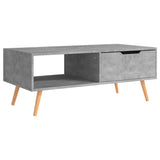 Tavolino Salotto Grigio Cemento 100x49,5x43cm Legno truciolato