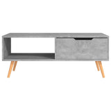 Tavolino Salotto Grigio Cemento 100x49,5x43cm Legno truciolato