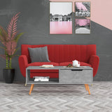 Tavolino Salotto Grigio Cemento 100x49,5x43cm Legno truciolato
