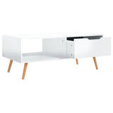 Tavolino Salotto Bianco Lucido 100x49,5x43 cm Legno truciolato
