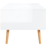 Tavolino Salotto Bianco Lucido 100x49,5x43 cm Legno truciolato