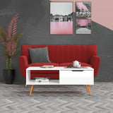 Tavolino Salotto Bianco Lucido 100x49,5x43 cm Legno truciolato