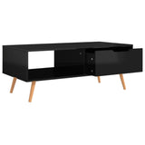Tavolino Salotto Nero Lucido 100x49,5x43 cm Legno truciolato