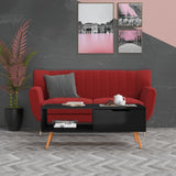 Tavolino Salotto Nero Lucido 100x49,5x43 cm Legno truciolato