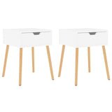 Comodini 2pz Bianco Lucido 40x40x56 cm in Legno truciolato