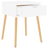 Comodini 2pz Bianco Lucido 40x40x56 cm in Legno truciolato