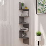 Scaffale Angolare a Muro Grigio 19x19x123 cm Legno truciolato