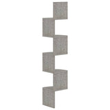 Scaffale Angolare a Muro Grigio Cemento 19x19x123cm truciolato
