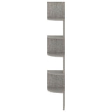 Scaffale Angolare a Muro Grigio Cemento 19x19x123cm truciolato