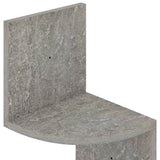 Scaffale Angolare a Muro Grigio Cemento 19x19x123cm truciolato