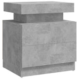 Comodino Grigio Cemento 45x35x52 cm in Legno truciolato
