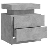 Comodino Grigio Cemento 45x35x52 cm in Legno truciolato