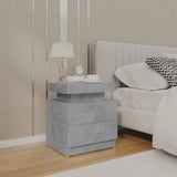 Comodino Grigio Cemento 45x35x52 cm in Legno truciolato