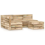 Set Salotto da Giardino 5 pz in Legno di Pino Impregnato Verde