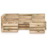Set Salotto da Giardino 5 pz in Legno di Pino Impregnato Verde