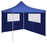 Parete con Finestre per Gazebo 4x2 m Blu