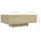 Tavolino da Salotto Rovere Sonoma 85x55x31cm Legno truciolato