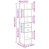 Libreria Grigio Cemento 40x35x180 cm in Legno truciolato