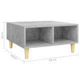 Tavolino da Salotto Grigio Cemento 60x60x30cm Legno truciolato