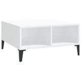 Tavolino da Salotto Bianco Lucido 60x60x30 cm Legno truciolato