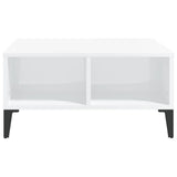 Tavolino da Salotto Bianco Lucido 60x60x30 cm Legno truciolato