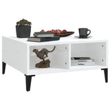 Tavolino da Salotto Bianco Lucido 60x60x30 cm Legno truciolato