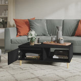 Tavolino da Salotto Nero 90x60x35 cm in Legno truciolato