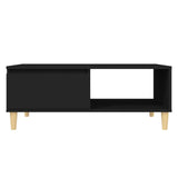 Tavolino da Salotto Nero 90x60x35 cm in Legno truciolato