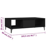 Tavolino da Salotto Nero 103,5x60x35 cm in Legno truciolato