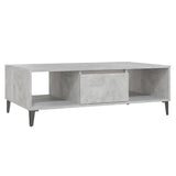 Tavolino Salotto Grigio Cemento 103,5x60x35cm Legno truciolato