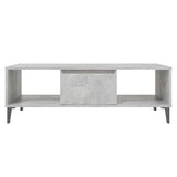 Tavolino Salotto Grigio Cemento 103,5x60x35cm Legno truciolato