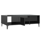 Tavolino da Salotto Nero Lucido 103,5x60x35cm Legno truciolato
