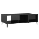 Tavolino da Salotto Nero Lucido 103,5x60x35cm Legno truciolato