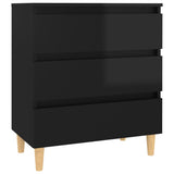 Credenza Nero Lucido 60x35x69 cm in Legno truciolato