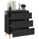 Credenza Nero Lucido 60x35x69 cm in Legno truciolato