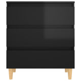 Credenza Nero Lucido 60x35x69 cm in Legno truciolato