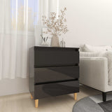 Credenza Nero Lucido 60x35x69 cm in Legno truciolato